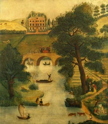 Escena rural con coche y caballo, c.1835